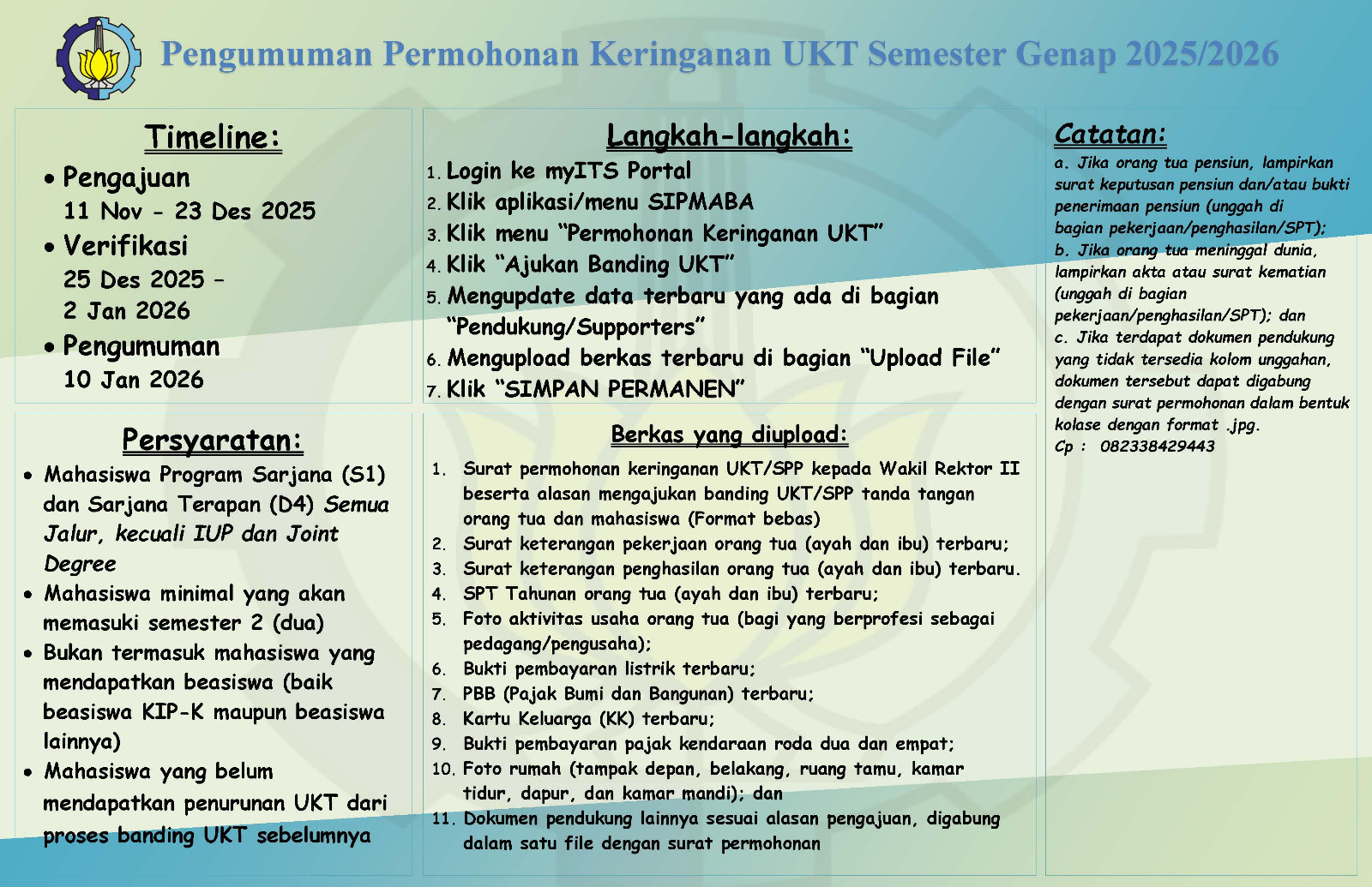 pengumuman banding ukt genap 2025/2026